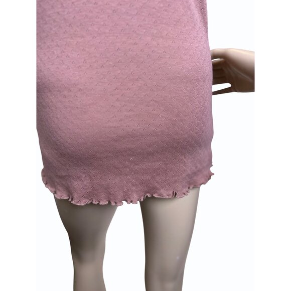 Moda International Pink Lace-Trimmed Camisole Top Medium 100% Cotton Coquette - Picture 7 of 15